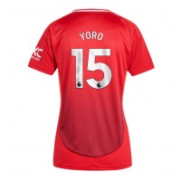 Camisa de Futebol Manchester United Leny Yoro #15 Equipamento Principal Mulheres 2024-25 Manga Curta